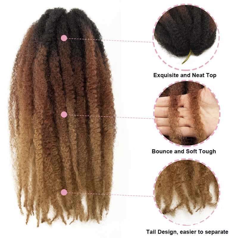 Ponytail perika s Afro kinky kovrčavim dreadlockama, termički otporna sintetička vlakna, model Big Caterpillar