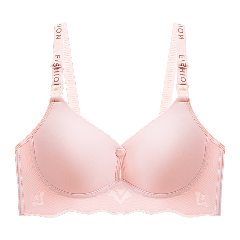 Sutien de alăptare fără cusături, cupe subțiri modelate, bretele fixe dublu, închidere cu trei rânduri de cârlige la spate, design lucios, țesătură principală: nylon; căptușeală: bumbac