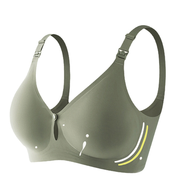 Sutien de alăptare fără fir cu închidere frontală, cupe modelate, bretele detașabile duble, bretele din bumbac