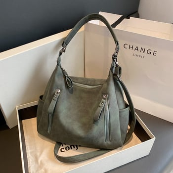 Geantă Tote crossbody, PU, formă orizontală pătrată, fermoar, buzunare pentru telefon și ID, stil urban