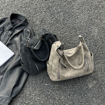 Geantă Tote crossbody, PU, formă orizontală pătrată, fermoar, buzunare pentru telefon și ID, stil urban