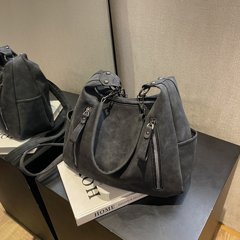 Geantă Tote crossbody, PU, formă orizontală pătrată, fermoar, buzunare pentru telefon și ID, stil urban