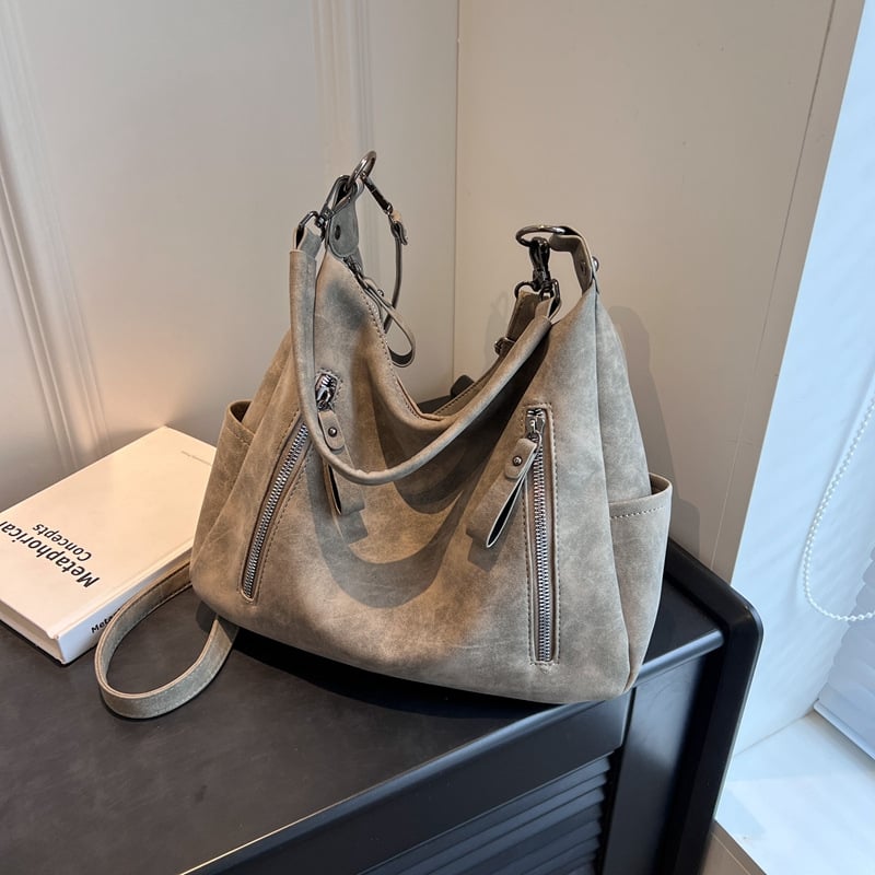 Geantă Tote crossbody, PU, formă orizontală pătrată, fermoar, buzunare pentru telefon și ID, stil urban