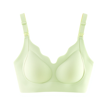 Sutien de alăptare pentru mamă, cu închidere frontală și cupe fixe, material nailon, fără inel de oțel, cupe modelate subțiri