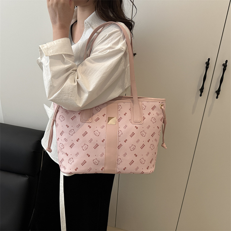 Geantă tote din PU pentru femei, cusături imprimate, formă orizontală pătrată, închidere cu fermoar, buzunar intern cu fermoar și buzunar pentru telefon