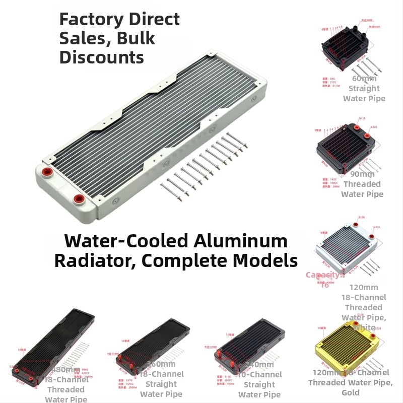 Αλουμινένιος ψύκτης νερού για βιομηχανικούς Η/Υ, ψύξη με σωληνώσεις, συμβατός με συστήματα υδροψύξης