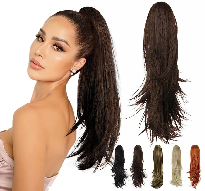 Gripper konjski rep wig PT173, vlakna otporna na visoke temperature, konstrukcija s mehanizmom, nije moguće bojati ili peglati