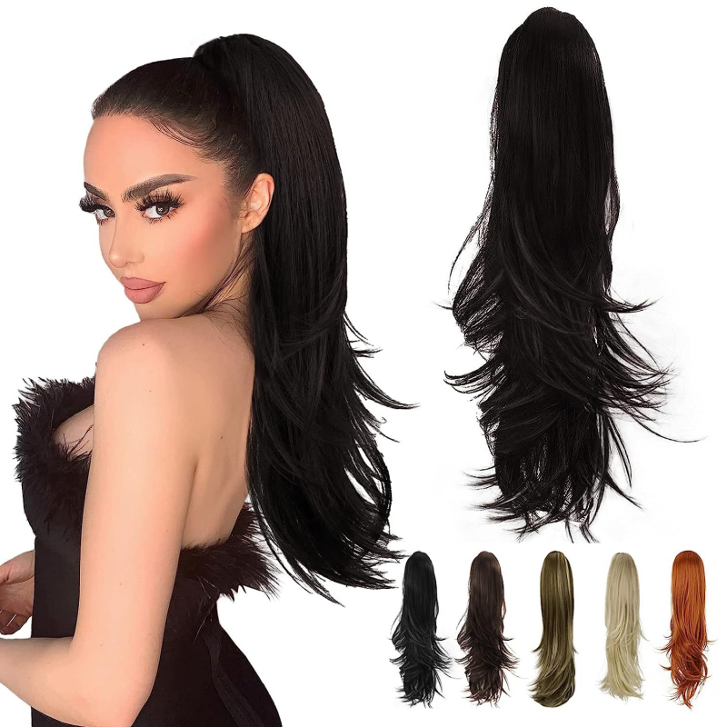 Gripper konjski rep wig PT173, vlakna otporna na visoke temperature, konstrukcija s mehanizmom, nije moguće bojati ili peglati