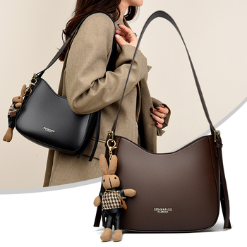 Geantă de umăr din PU pentru femei, siluetă verticală pătrată, închidere cu fermoar, căptușeală poliester, buzunare interioare pentru telefon și ID, curea de umăr simplă