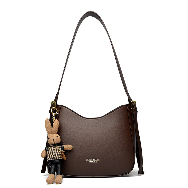 Geantă de umăr din PU pentru femei, siluetă verticală pătrată, închidere cu fermoar, căptușeală poliester, buzunare interioare pentru telefon și ID, curea de umăr simplă