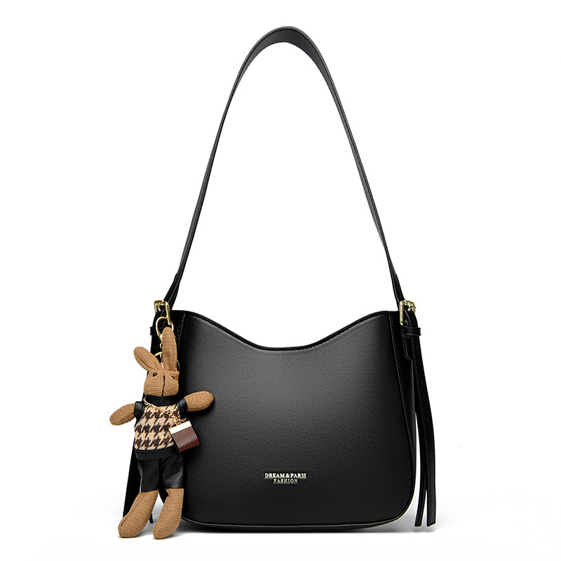 Geantă de umăr din PU pentru femei, siluetă verticală pătrată, închidere cu fermoar, căptușeală poliester, buzunare interioare pentru telefon și ID, curea de umăr simplă