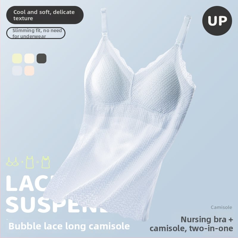 An tianyi Τοπ θηλασμού χωρίς μανίκια με V-λαιμό, Jacquard νάιλον ύφασμα, άνοιγμα θηλασμού, στενή γραμμή