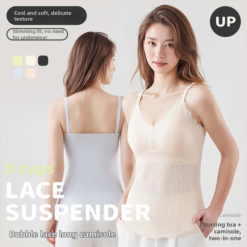An tianyi Kojenecký top bez rukávov s výstrihom do V, Jacquard nylonová látka, otvor na kojenie, štíhla silueta