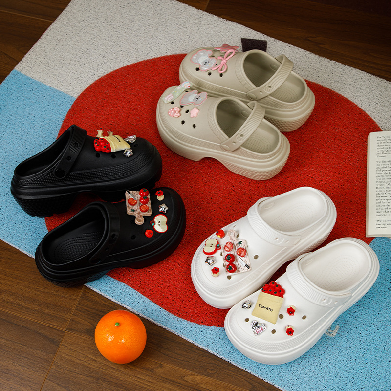 Ženske Crocs stil sandale za plažu, s debelim potplatom, protuklizne, 5 cm podizanje, EVA gornji dio i đon, prozračne