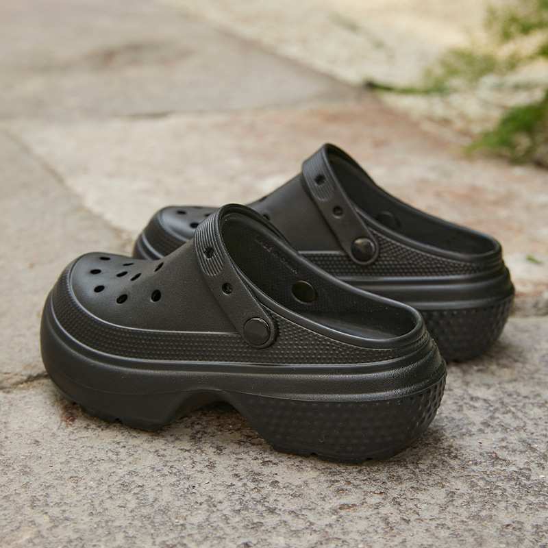 Ženske Crocs stil sandale za plažu, s debelim potplatom, protuklizne, 5 cm podizanje, EVA gornji dio i đon, prozračne