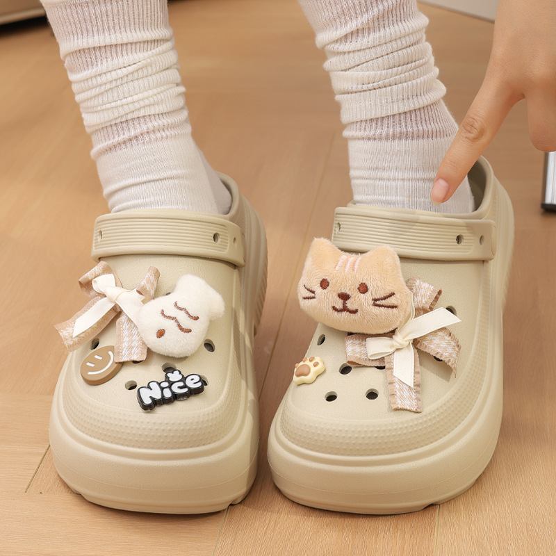 Ženske Crocs stil sandale za plažu, s debelim potplatom, protuklizne, 5 cm podizanje, EVA gornji dio i đon, prozračne