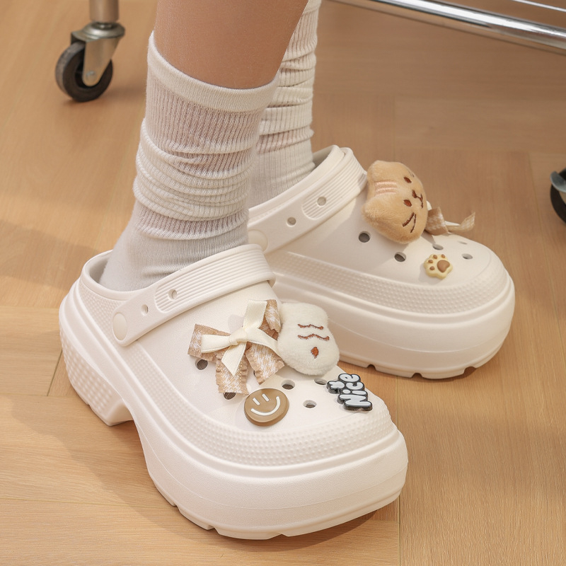 Ženske Crocs stil sandale za plažu, s debelim potplatom, protuklizne, 5 cm podizanje, EVA gornji dio i đon, prozračne