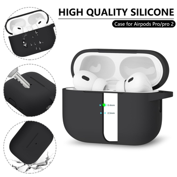 Husă de protecție AirPods Pro 3 — silicon, husă moale, gravură în relief, compatibilă cu Apple