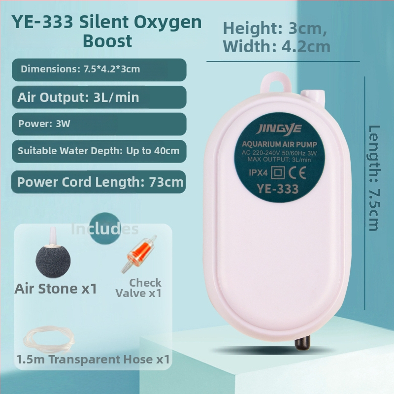 Jingye akvárium oxigénpumpa - dupla nyílású, energiatakarékos és csendes