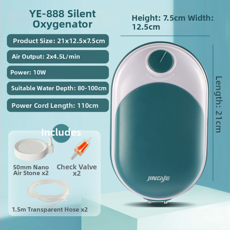 Jingye akvárium oxigénpumpa - dupla nyílású, energiatakarékos és csendes