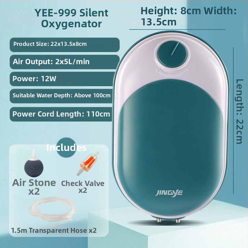 Jingye akvárium oxigénpumpa - dupla nyílású, energiatakarékos és csendes