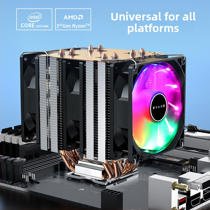 Ψύκτης CPU με 6 θερμικούς σωλήνες, αλουμινένια κατασκευή, υδραυλικό ρουλεμάν, 2000 RPM, θόρυβος 20 dB