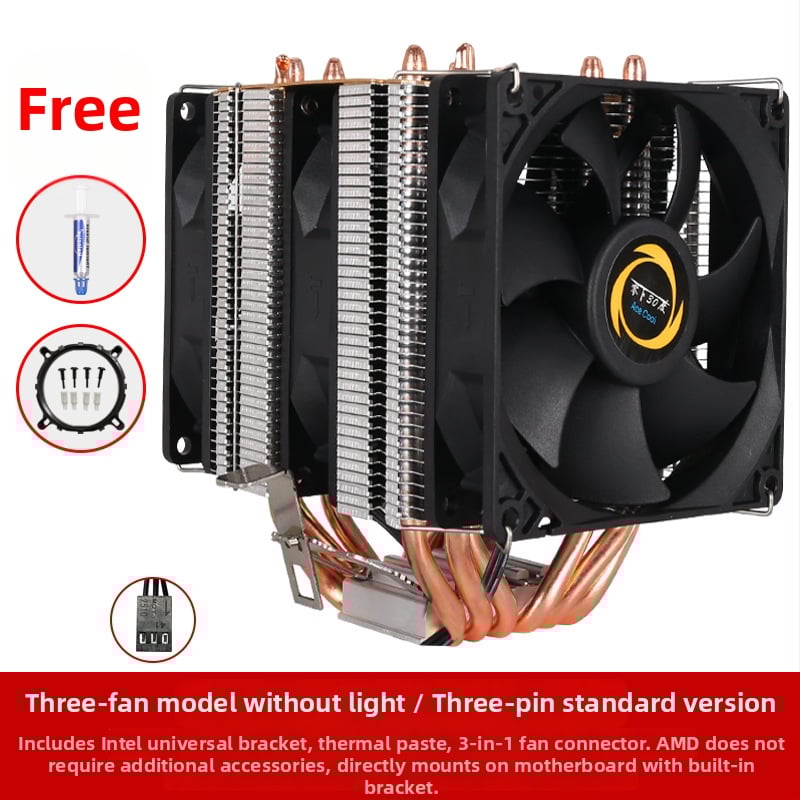 Ψύκτης CPU με 6 θερμικούς σωλήνες, αλουμινένια κατασκευή, υδραυλικό ρουλεμάν, 2000 RPM, θόρυβος 20 dB