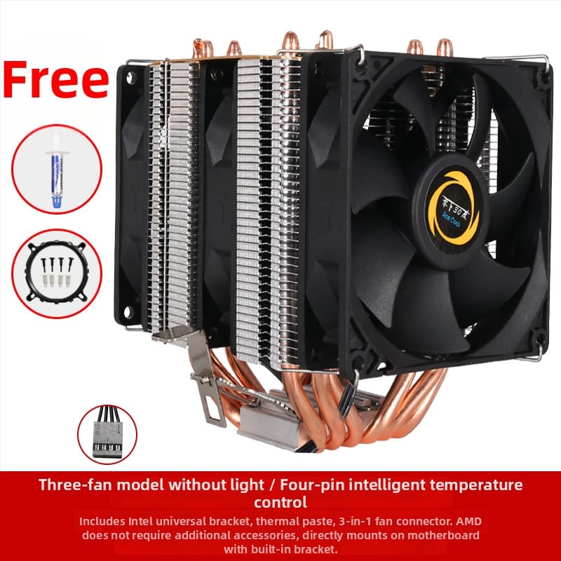 Ψύκτης CPU με 6 θερμικούς σωλήνες, αλουμινένια κατασκευή, υδραυλικό ρουλεμάν, 2000 RPM, θόρυβος 20 dB