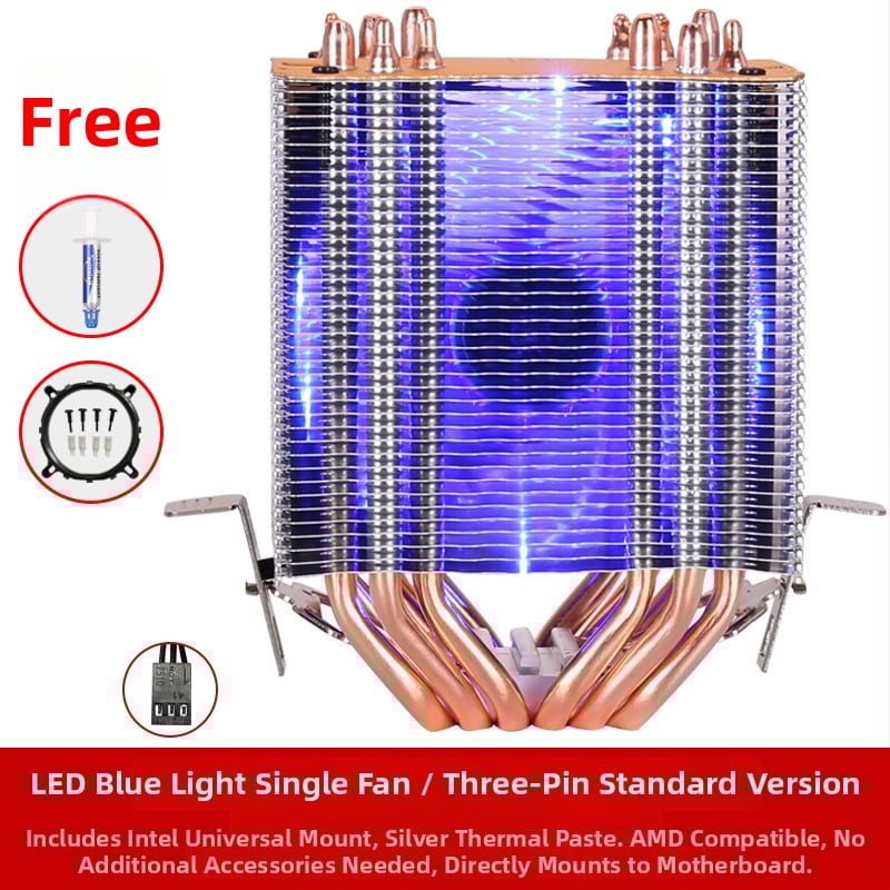 Ψύκτης CPU με 6 θερμικούς σωλήνες, αλουμινένια κατασκευή, υδραυλικό ρουλεμάν, 2000 RPM, θόρυβος 20 dB