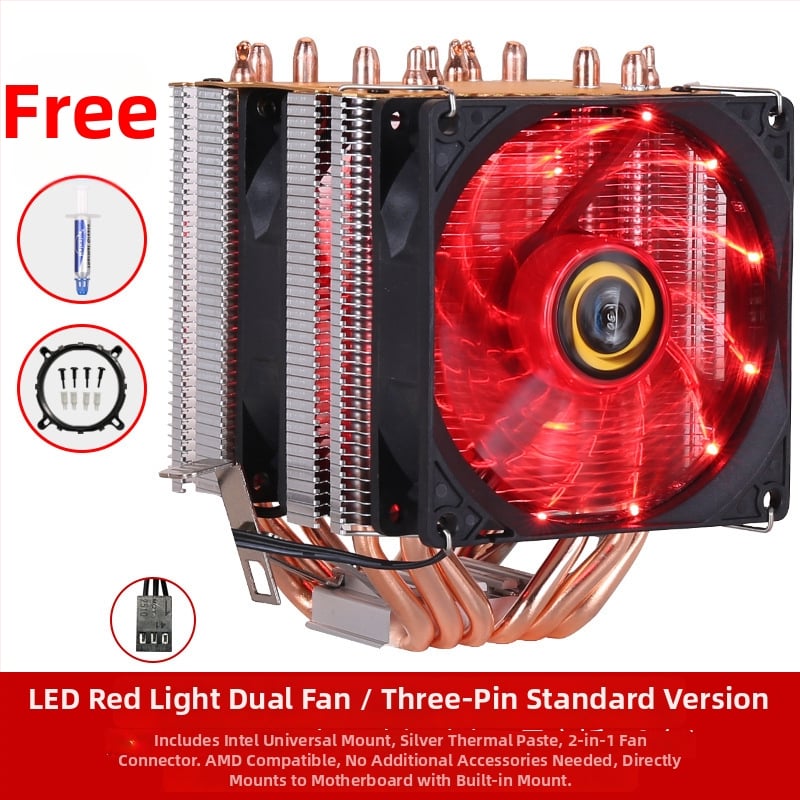 Ψύκτης CPU με 6 θερμικούς σωλήνες, αλουμινένια κατασκευή, υδραυλικό ρουλεμάν, 2000 RPM, θόρυβος 20 dB