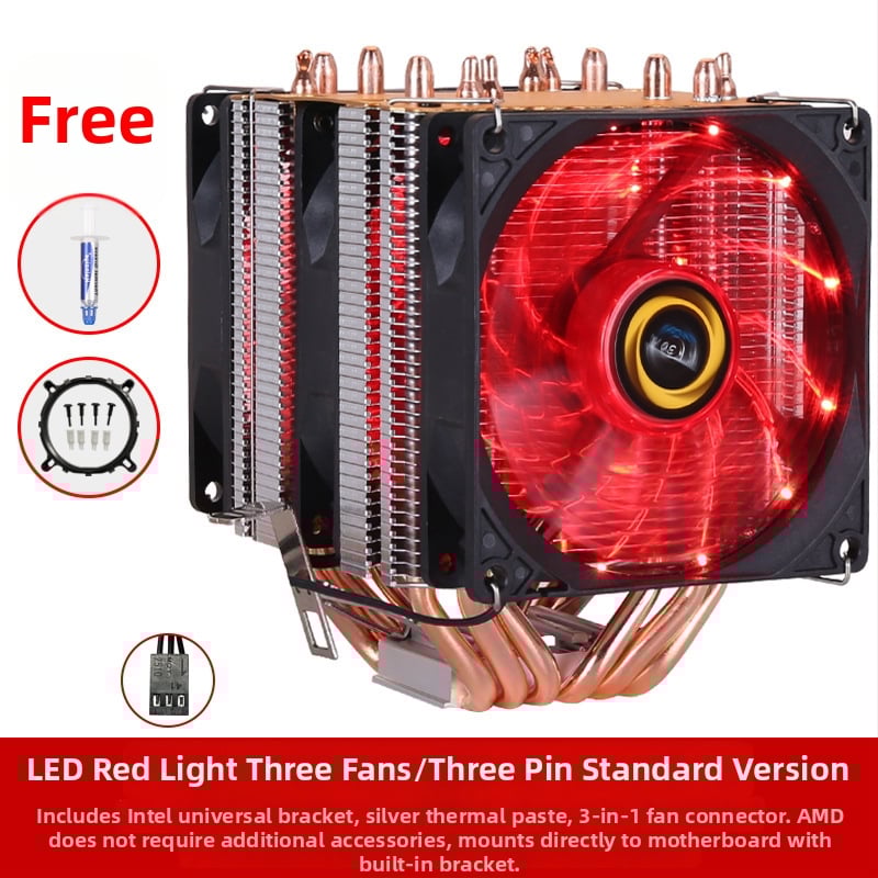 Ψύκτης CPU με 6 θερμικούς σωλήνες, αλουμινένια κατασκευή, υδραυλικό ρουλεμάν, 2000 RPM, θόρυβος 20 dB