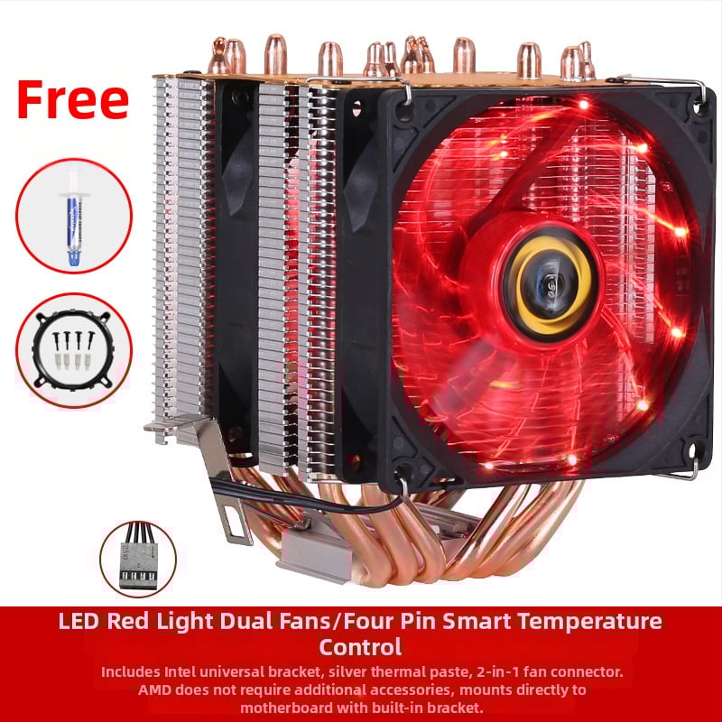 Ψύκτης CPU με 6 θερμικούς σωλήνες, αλουμινένια κατασκευή, υδραυλικό ρουλεμάν, 2000 RPM, θόρυβος 20 dB