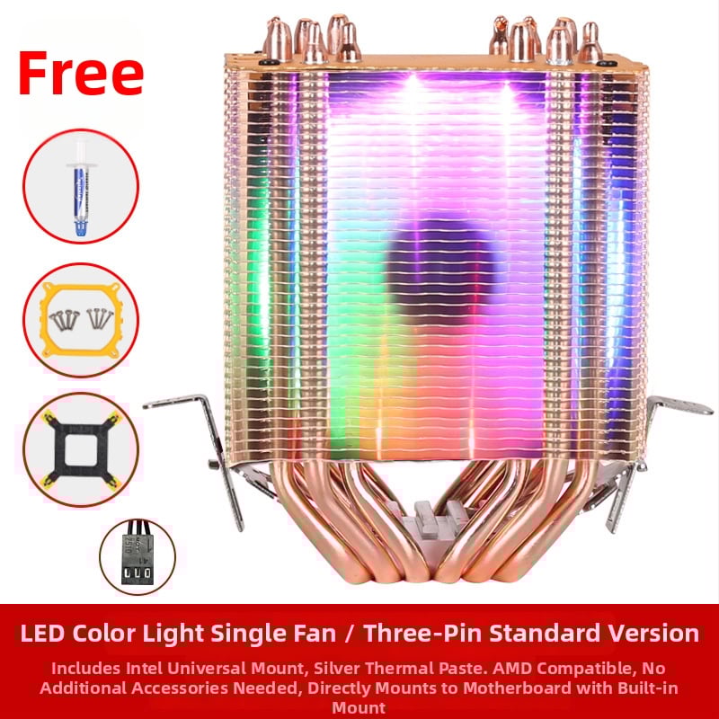 Ψύκτης CPU με 6 θερμικούς σωλήνες, αλουμινένια κατασκευή, υδραυλικό ρουλεμάν, 2000 RPM, θόρυβος 20 dB