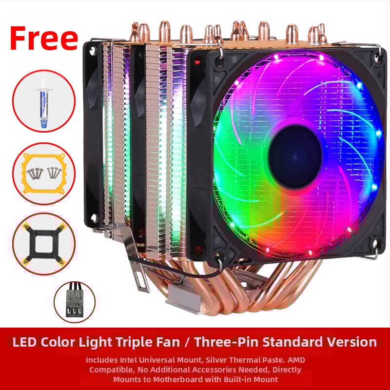 Ψύκτης CPU με 6 θερμικούς σωλήνες, αλουμινένια κατασκευή, υδραυλικό ρουλεμάν, 2000 RPM, θόρυβος 20 dB