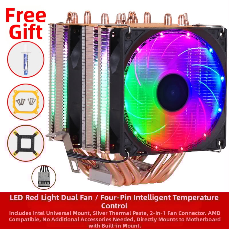 Ψύκτης CPU με 6 θερμικούς σωλήνες, αλουμινένια κατασκευή, υδραυλικό ρουλεμάν, 2000 RPM, θόρυβος 20 dB