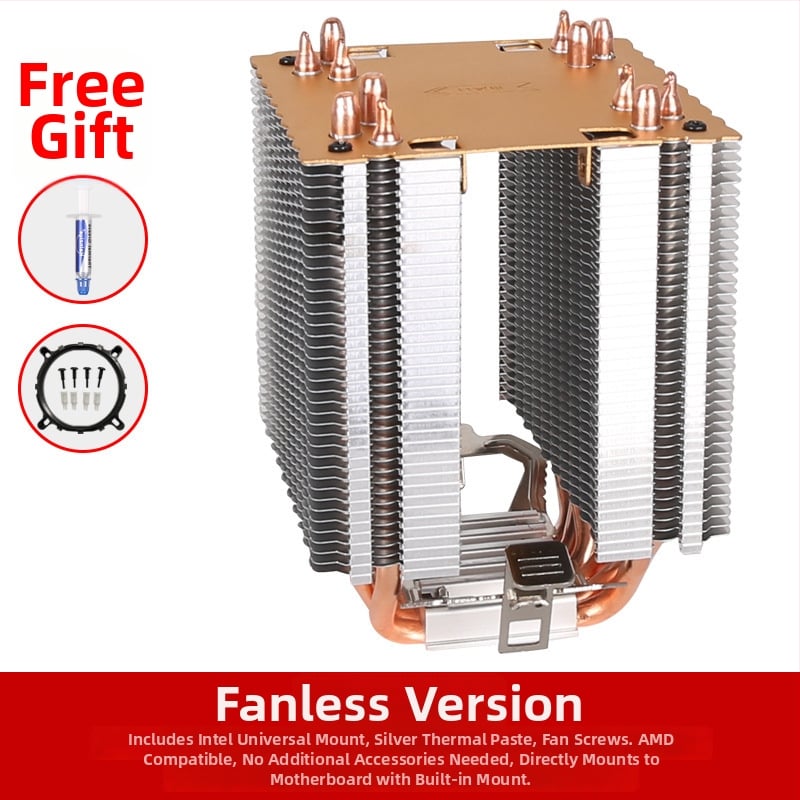 Ψύκτης CPU με 6 θερμικούς σωλήνες, αλουμινένια κατασκευή, υδραυλικό ρουλεμάν, 2000 RPM, θόρυβος 20 dB