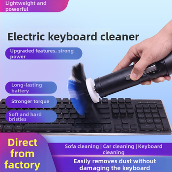 Elektrická kefka na klávesnicu na dôkladné čistenie medzier medzi klávesami, YM003 model od značky Yuming Electric, kompatibilný s notebookmi a počítačmi, tlač loga k dispozícii.