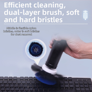 Elektrická kefka na klávesnicu na dôkladné čistenie medzier medzi klávesami, YM003 model od značky Yuming Electric, kompatibilný s notebookmi a počítačmi, tlač loga k dispozícii.