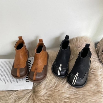 Dječje modne čizme - gornji dio od mikrovlaknaste kože, gumeni potplat, debela konstrukcija, bočni zatvarač, niski kroj - unisex
