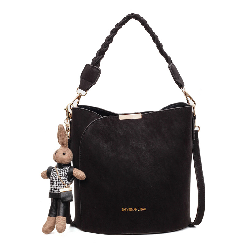 Geantă tip găleată — stil urban simplu, material PU, căptușeală poliester, Iarna 2025