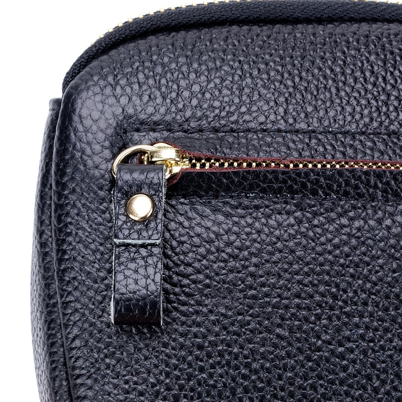 Geantă de mână din piele naturală, primul strat de piele de vacă, stil urban simplu, mică geantă pătrată, formă ovală, închidere cu fermoar