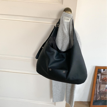 Geantă Tote din PU moale (închidere cu cataramă magnetică; buzunar cu fermoar; buzunar pentru documente)