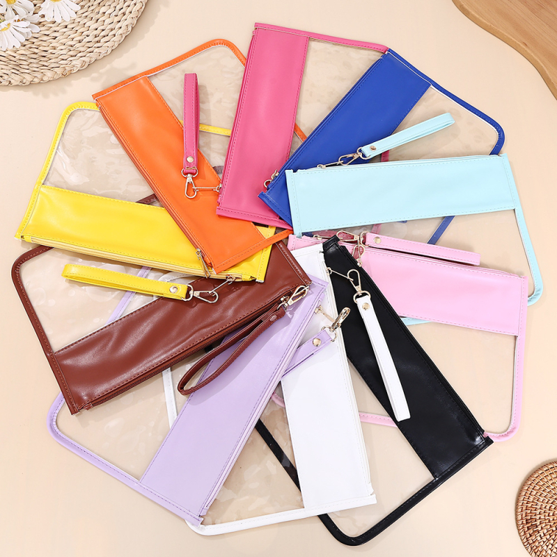 Geantă de tip poșetă din PVC, impermeabilă, capacitate mare, organizator cosmetic multifuncțional