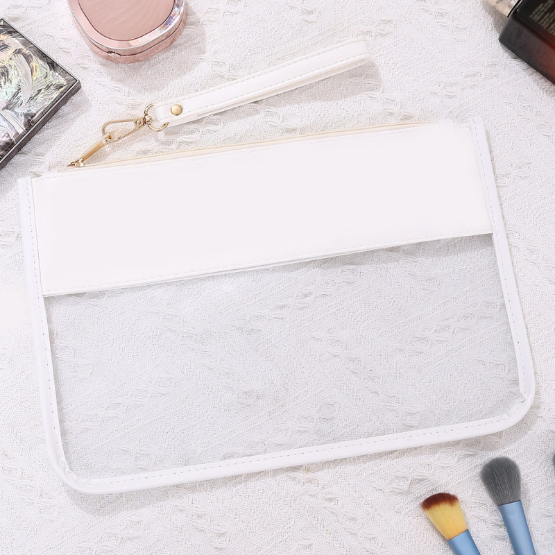 Geantă de tip poșetă din PVC, impermeabilă, capacitate mare, organizator cosmetic multifuncțional