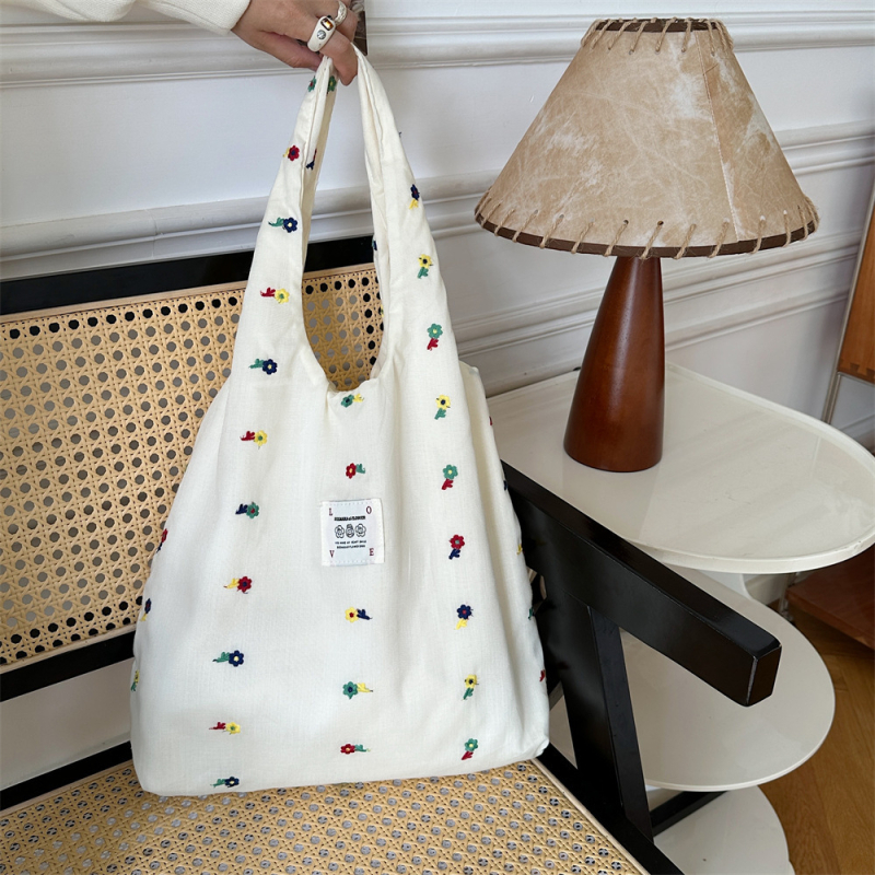 Geantă Tote din Canvas | Formă verticală pătrată, Deschidere deschisă în partea de sus, Buzunar cu fermoar, Căptușeală poplin