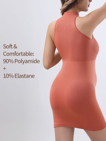 Rochie de maternitate fără mâneci, guler rotund, nylon-spandex bodycon, lungime medie, uni, fără cusături