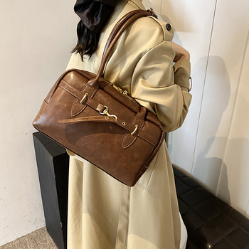 Geantă pentru subraț pentru femei, PU, geantă tote orizontală pătrată cu fermoar și buzunare interne (cu fermoar, telefon, ID, laptop), căptușeală poliester, vară 2025