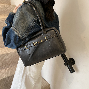 Geantă pentru subraț pentru femei, PU, geantă tote orizontală pătrată cu fermoar și buzunare interne (cu fermoar, telefon, ID, laptop), căptușeală poliester, vară 2025