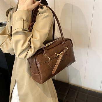 Geantă pentru subraț pentru femei, PU, geantă tote orizontală pătrată cu fermoar și buzunare interne (cu fermoar, telefon, ID, laptop), căptușeală poliester, vară 2025