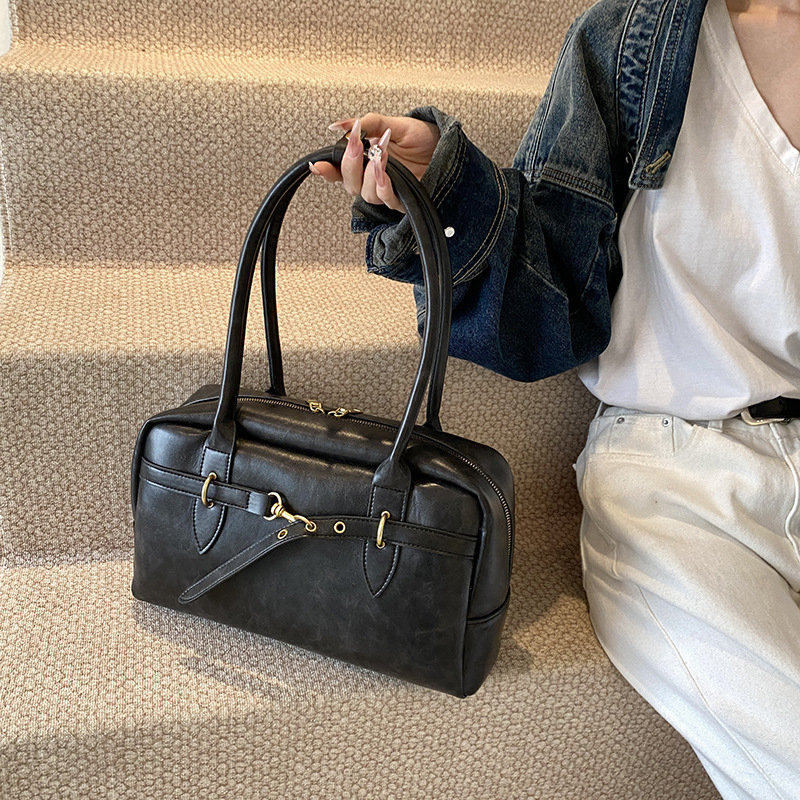 Geantă pentru subraț pentru femei, PU, geantă tote orizontală pătrată cu fermoar și buzunare interne (cu fermoar, telefon, ID, laptop), căptușeală poliester, vară 2025